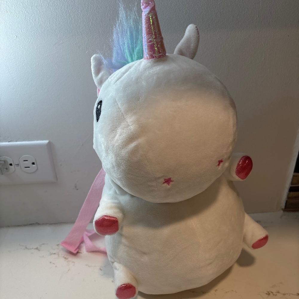Unicorn, plush stuffed toy, backpack girls